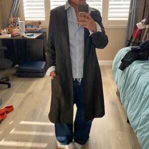 Rare Vintage Authentic Stefano Peruzzi Leather Trench Coat